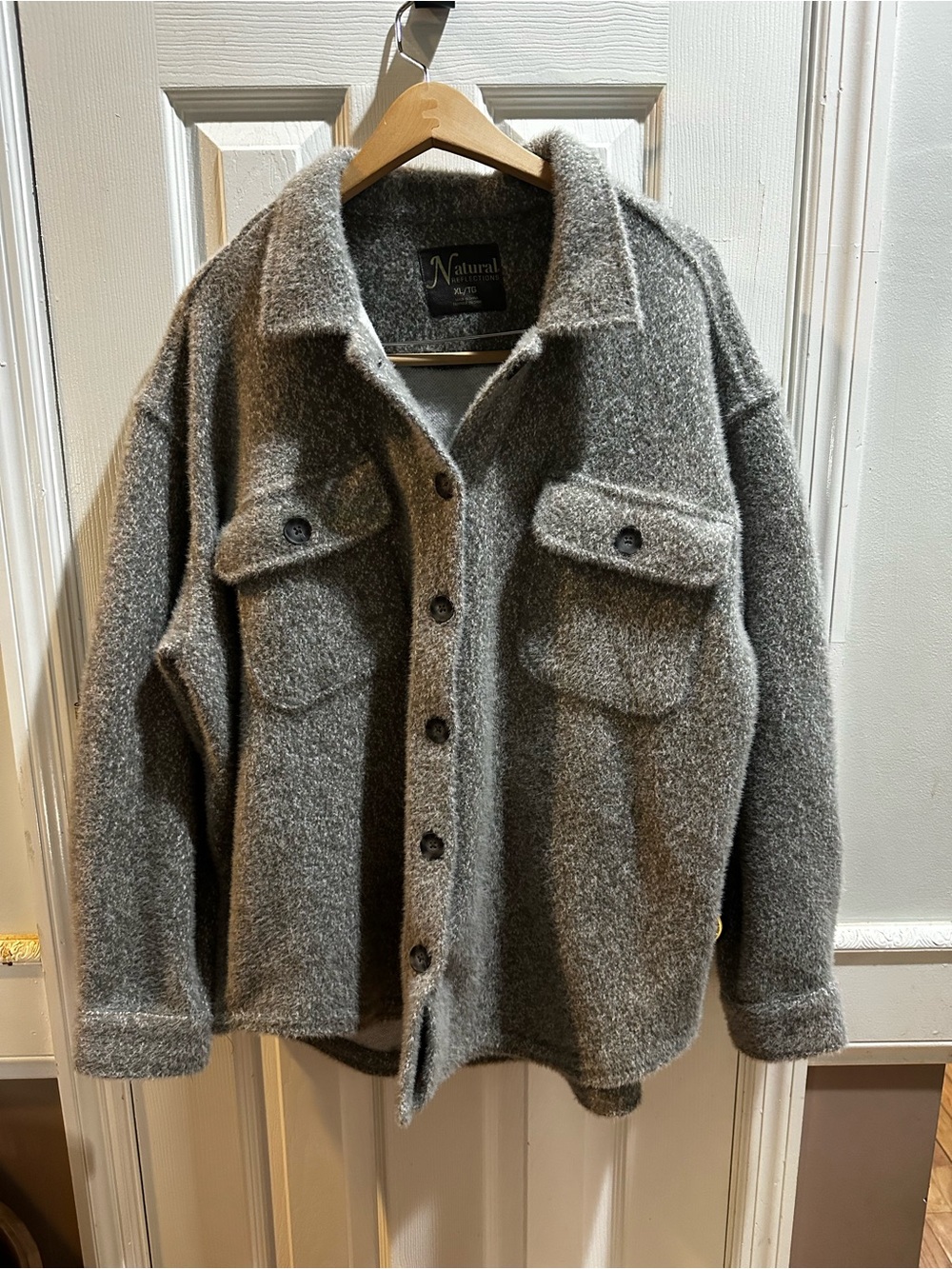 Natural Reflection Shirt Jacket Gray Shacket Cozy Soft XL